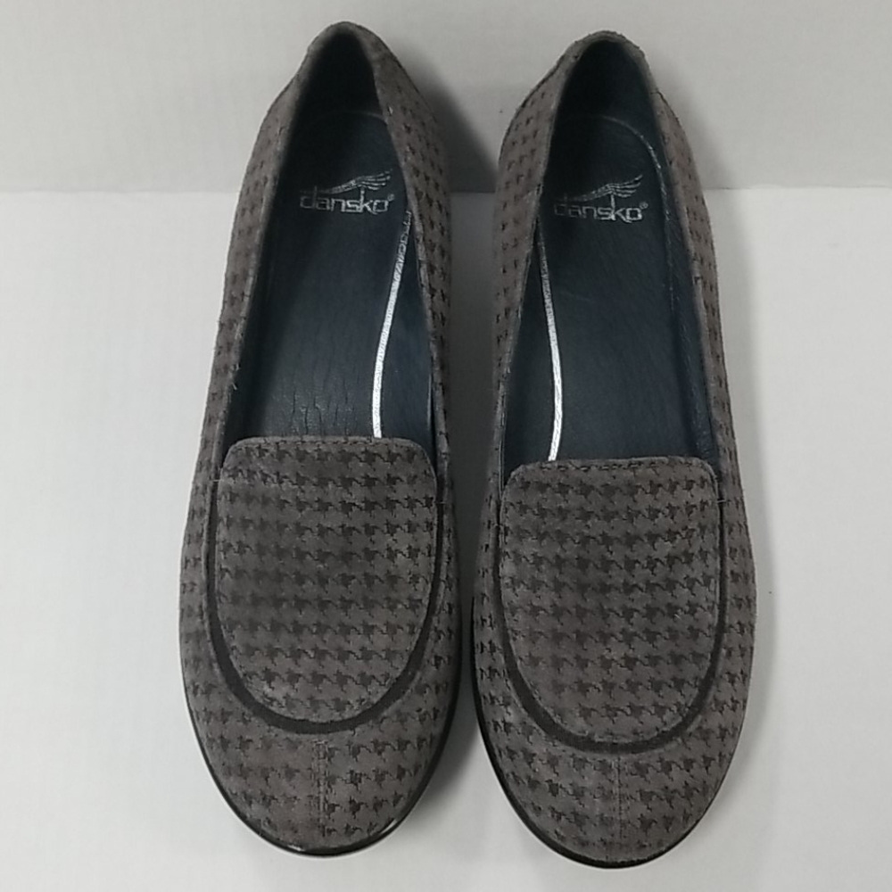 Dansko Grey Suede Houndstooth Shoe Sz 36 /6